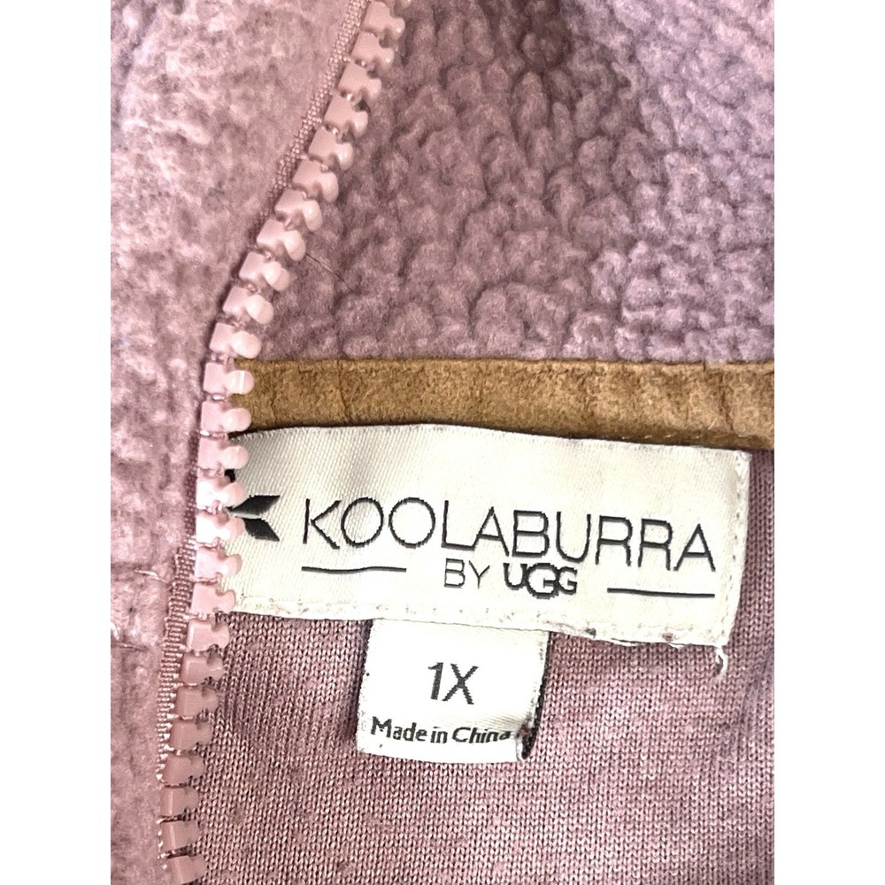 Koolaburra By Ugg Quarter Zip Pullover Women's 1X Pink/Purple Soft‎ Fleece - Picture 2 of 4
